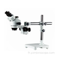 Microscope stéréo trinoculaire 7-45X avec bras flexible